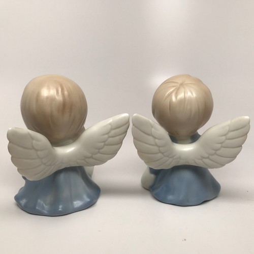 Vintage KOLONIALKERZE von CAPE COD 2 KIND ENGEL FIGUREN mit KATZE & ENTE - BLAU RARITÄT - Bild 2 von 5