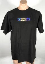 BANNEDLA BOGO Holographic Black Box Logo supreme style Banned LA Sold Out size L