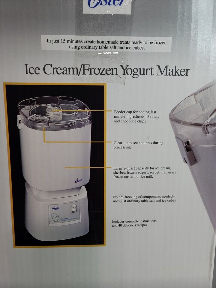 Vintage 1993 Oster Designer Ice Cream Frozen Yogurt Maker Model 4746