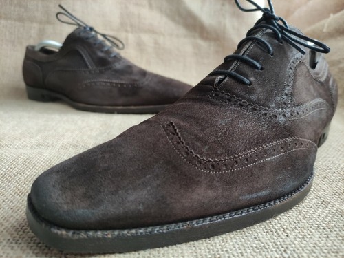 Brown Suede Wingtip Oxford Shoes Size 
