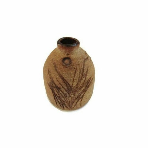 Signierte Studiokeramik Gras Vase Michele V C Miniatur 4 cm hoch - Bild 3 von 5