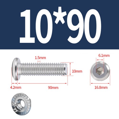Tornillo plano Allen de acero inoxidable con tuerca de brida antideslizante - Imagen 104 de 116