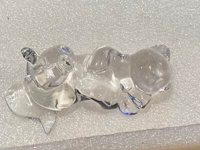 Lenox 4'' Full Lead Crystal Comfy Cozy Cat Figurine *Pre-Owned/No Box* BT2