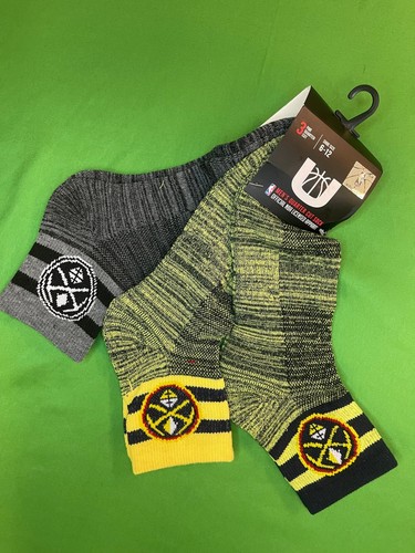 NBA Denver Nuggets Pack of 3 1/4 Cut Space Dye Socks Men's American 6-12 NWT - Picture 1 of 2