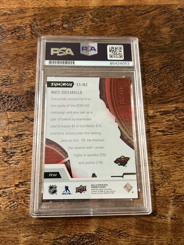 Mats Zuccarello IP Signed UD Synergy Card PSA DNA Coa Slab Wild Autographed - Picture 2 of 2