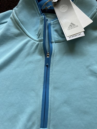 SUDADERA DE GOLF ADIDAS HM5446 LT WGHT 1/4 AZUL CREMALLERA PARA HOMBRE TALLA M NUEVA CON ETIQUETAS - Imagen 4 de 10