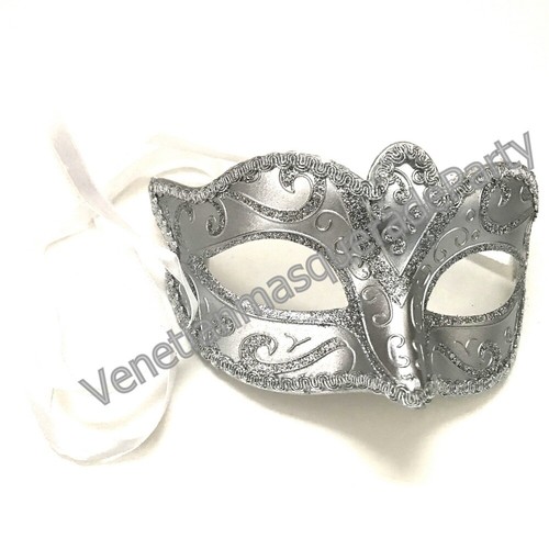 Maskerade Silber Hochzeitsmaske Paar Abschlussball Braut Kostüm Verkleiden Tanz Party - Bild 5 von 6