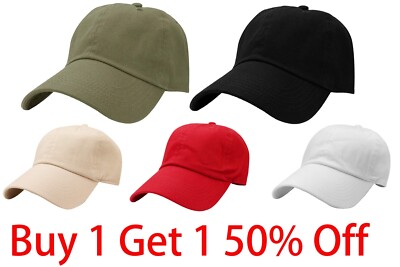 Baseball Cap Men Women Plain Solid Hat Classic Hat Adjustable Ball Dad Hat NEW