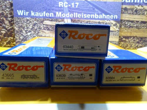 Roco 4Stück Leerkarton  für Lokomotive      58/39