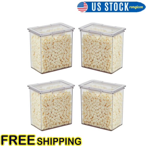 4 Pack Clear Food Storage Container Airtight Kitchen Pantry Organizer BPA-free