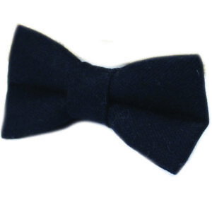 New Gentlemans Mens Black Wool Bow Tie Solid Knitted