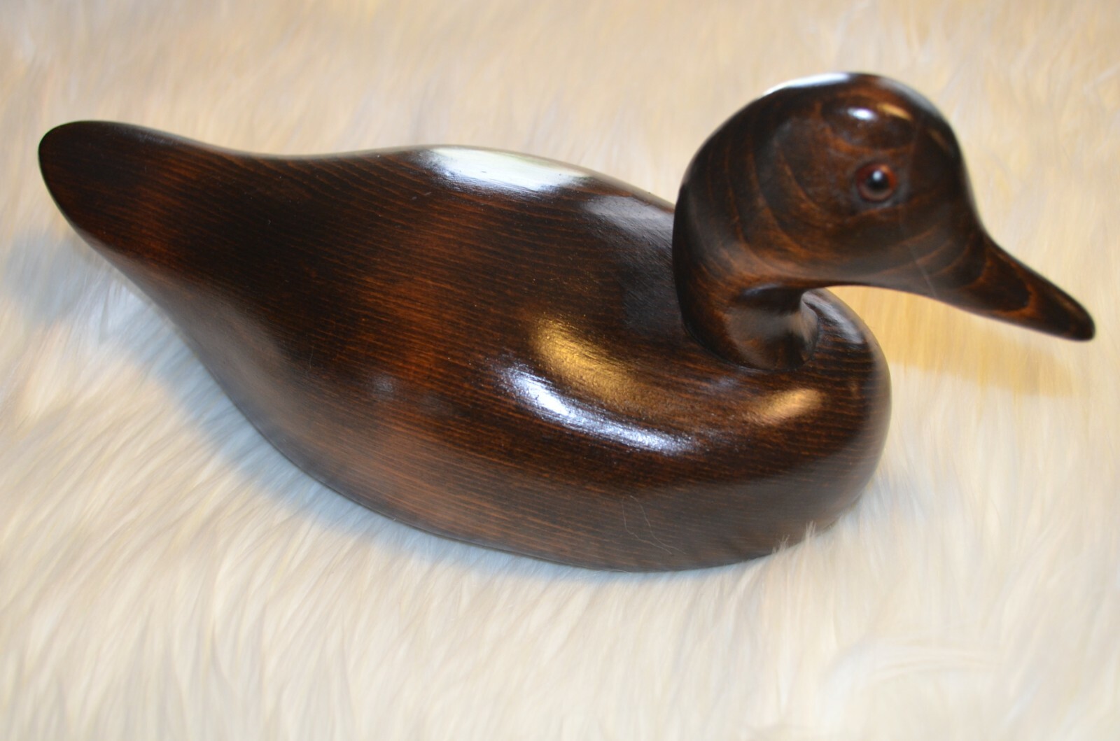 Vintage Carved Wood Duck Decoy Decor Wet Land Sea Grit, NJ By Lane