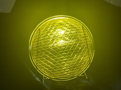 Vintage Yellow/Amber Kopp 66 Traffic Signal Light Lens