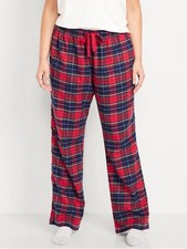 Old Navy Women  s Size 2X  Navy Red Tartan Mid-Rise Flannel Pajama Pants 25 NWT