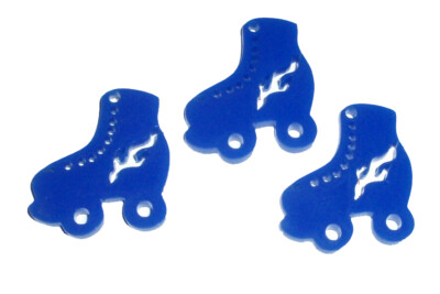 80er Retro Roller Derby Rollschuh Charms Anhänger x 3 Lot Kitsch Kawaii