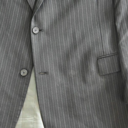 Andrew Fezza 50L 42x30 Navy Blue Stripe 100% Wool Mens Jacket Pants Suit - Picture 15 of 24