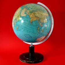 Grande mappamondo terrestre COLUMBUS, Ø 33 cm, anni '60