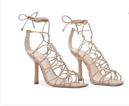 Schutz Heyde Nude ankle wrap stilleto Sandal 8 New - Picture 2 of 5