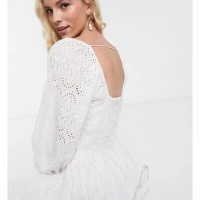 NWT NOTES DU NORD Omia Broderie Floral Mini Dress ( 44 )