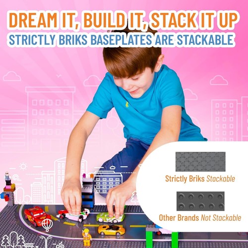 8x ROAD STREET Base Plates Building Blocks 10" 32x32 Dots Major Brand Compatible - Picture 3 of 6