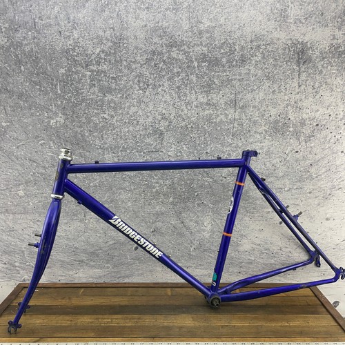 Vintage Bridgestone MB-6 Frame Set 19.5 in MB6 90s MTB Cafe CRMO 26" 135 Blue - Picture 4 of 19