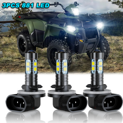 3x 881 LED white 6000k Combo 50W Headlight Bulbs For Polaris ACE 570 2016-18