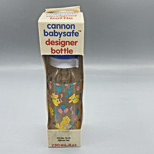 Vtg Cannon Babysafe Designer Bottles 8 Oz Nu-Flo Bears Made In England 1987