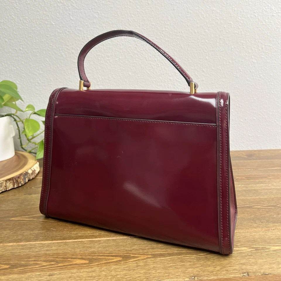 Cartera Tory Burch Juliette con asa superior charol granate rojo borgoña Foto 3 de 4