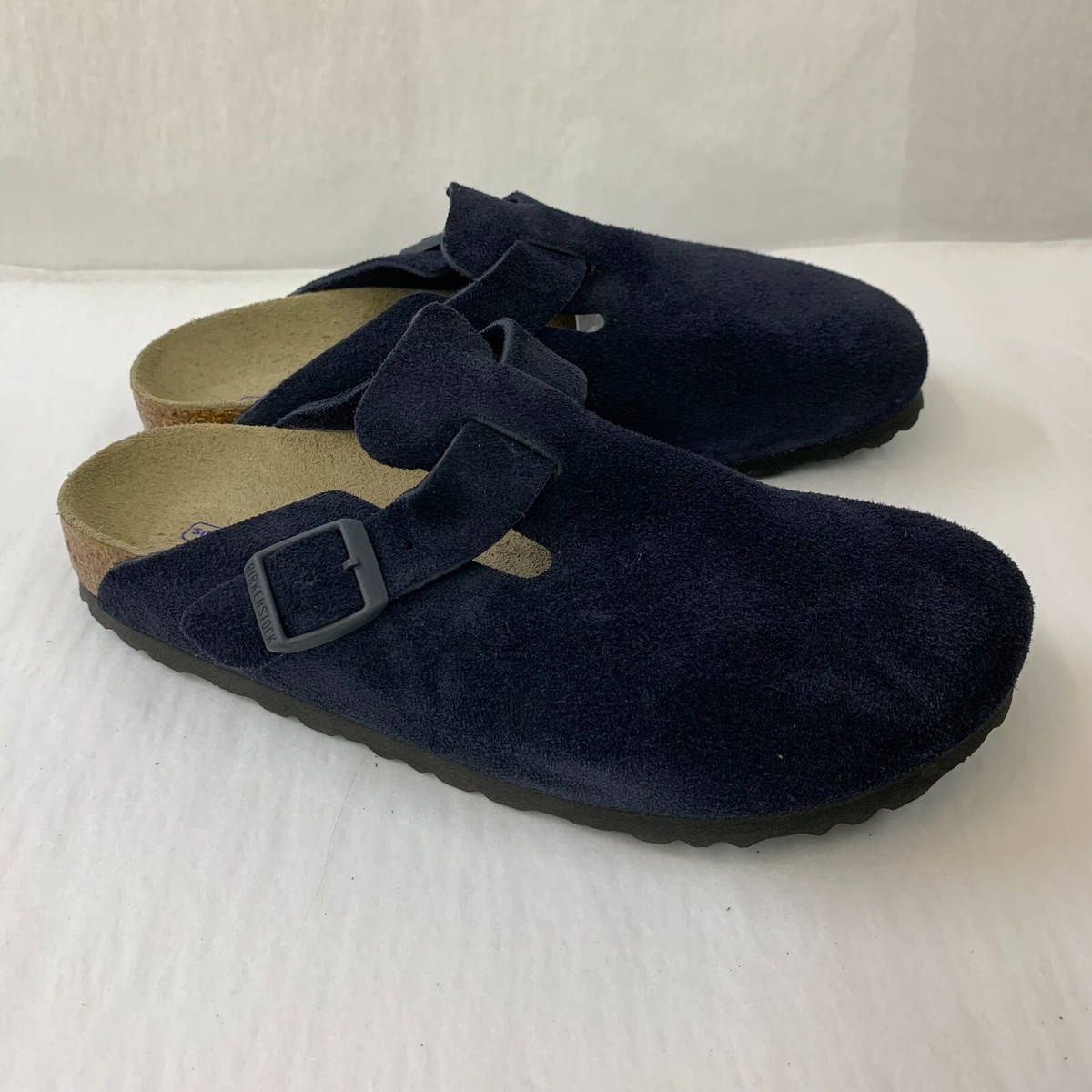 Birkenstock New w/ Box Boston Midnight Suede Leather Soft Footbed