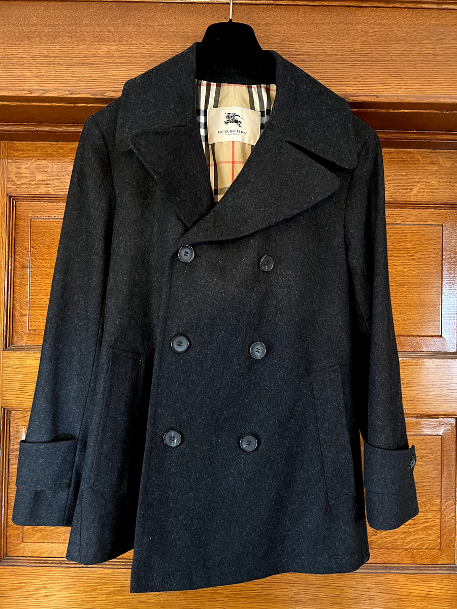 Burberry London Mens Wool Cashmere Peacoat Novacheck Plaid Burberry London Mens Wool Cashmere Peacoat Novacheck Plaid