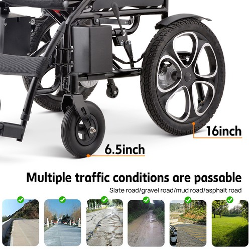 500W Electric Wheelchair Folding Long Range Lithium Power Motorised Foldable New - Picture 9 of 21