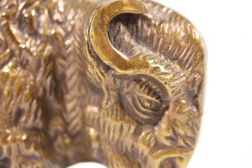 Estatua occidental de bisonte búfalo de latón macizo de colección escultura estatuilla arte - Imagen 4 de 14