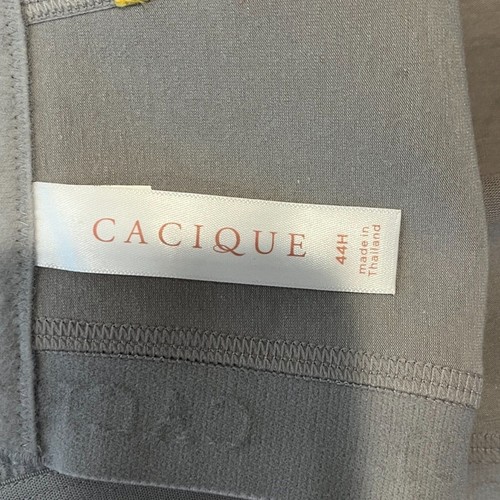 Cacique Lane Bryant 44H Grey Full Coverage Wireless Bra Rainbow Straps - Picture 3 of 6