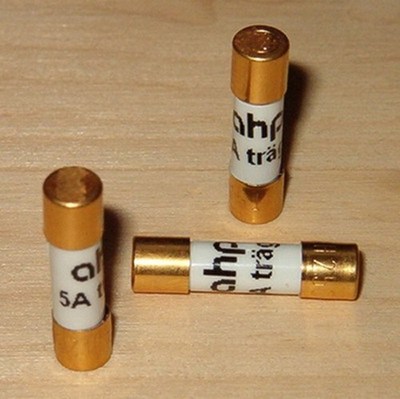 1x T 6,3A 250V AHP-Feinsicherung-II 5x20mm Sicherung Träge Kupfer vergoldet