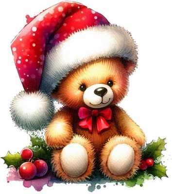 Weihnachten Teddybär Wandbild Schlafzimmer Kinderzimmer Dekor Vinyl Aufkleber Abziehbild 6 Größen