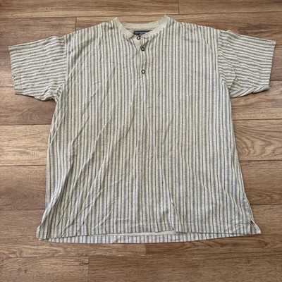 Vintage 90s Striped Henley Basic Equipment Shirt 2X