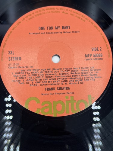 Frank Sinatra - One For My Baby - 12" LP Vinyl Record EX/EX - Picture 7 of 8