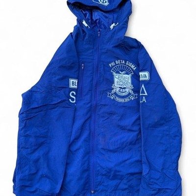 Blue and white Phi Beta Sigma fraternity jacket
