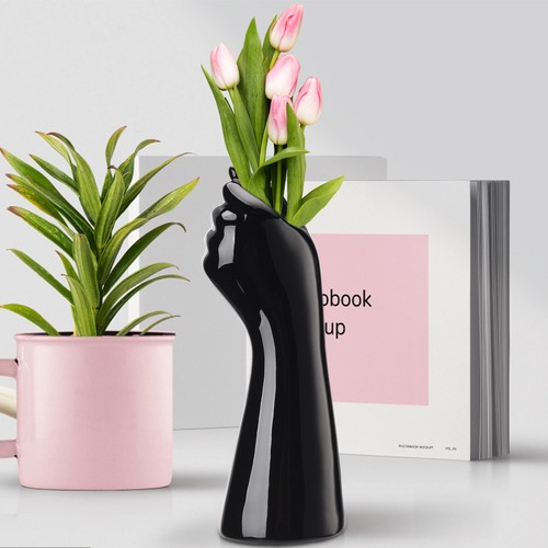 Flower Vase Modern Ceramic Decorative Unique Wavy Shape Vase For Bedroom F - Picture 5 of 24