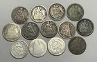 1850 TO 1883 SEATED LIBERTY DIME LOT / 12 COINS / INCLUDES 1875 CC AND 1876 CC