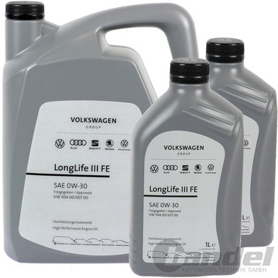 7L VW ORIGINAL für AUDI SKODA ÖL LONGLIFE III 3 0W-30 MOTORÖL NACHFOLGER 5W-30