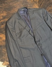 Brooks Brothers 1818 Madison Pinstriped Suit Saxxon Wool Made In USA 46R 41W