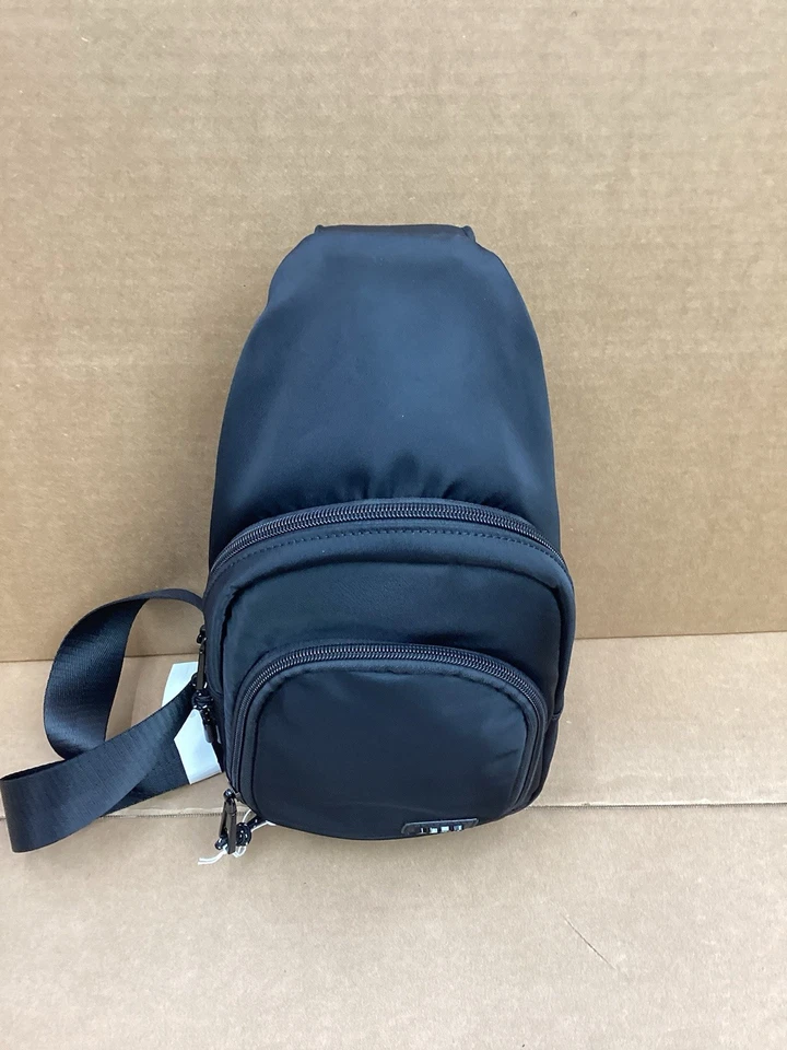 Bandolera ALDO LAREDO Unisex Negra Nylon Bandolera Correas Ajustables con Bolsillos Foto 4 de 4