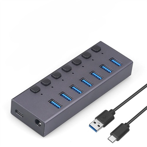 7 Port USB 3.0 Hub Splitter Adapter High Speed For PC Laptop Mac Desktop - Bild 2 von 7