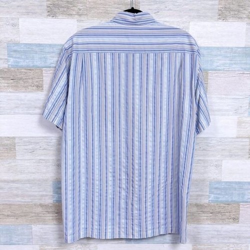 JOS A BANK Stays Cool Kurzarm Hemd Blau Gestreift Herren Medium - Bild 4 von 5