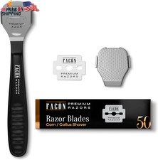 Fac n Professional Callus Shaver Remover with 50 Blades, Pedicure Razor for Feet