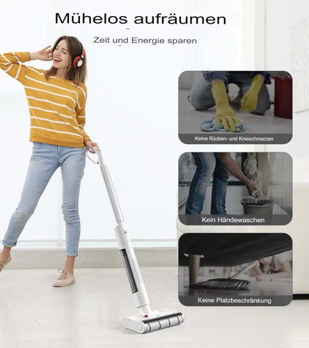 Nass-Trocken-Akkusauger Wischsauger Kabellos mit Akku 4-in-1 Staubsauger und Mop - Bild 6 von 9