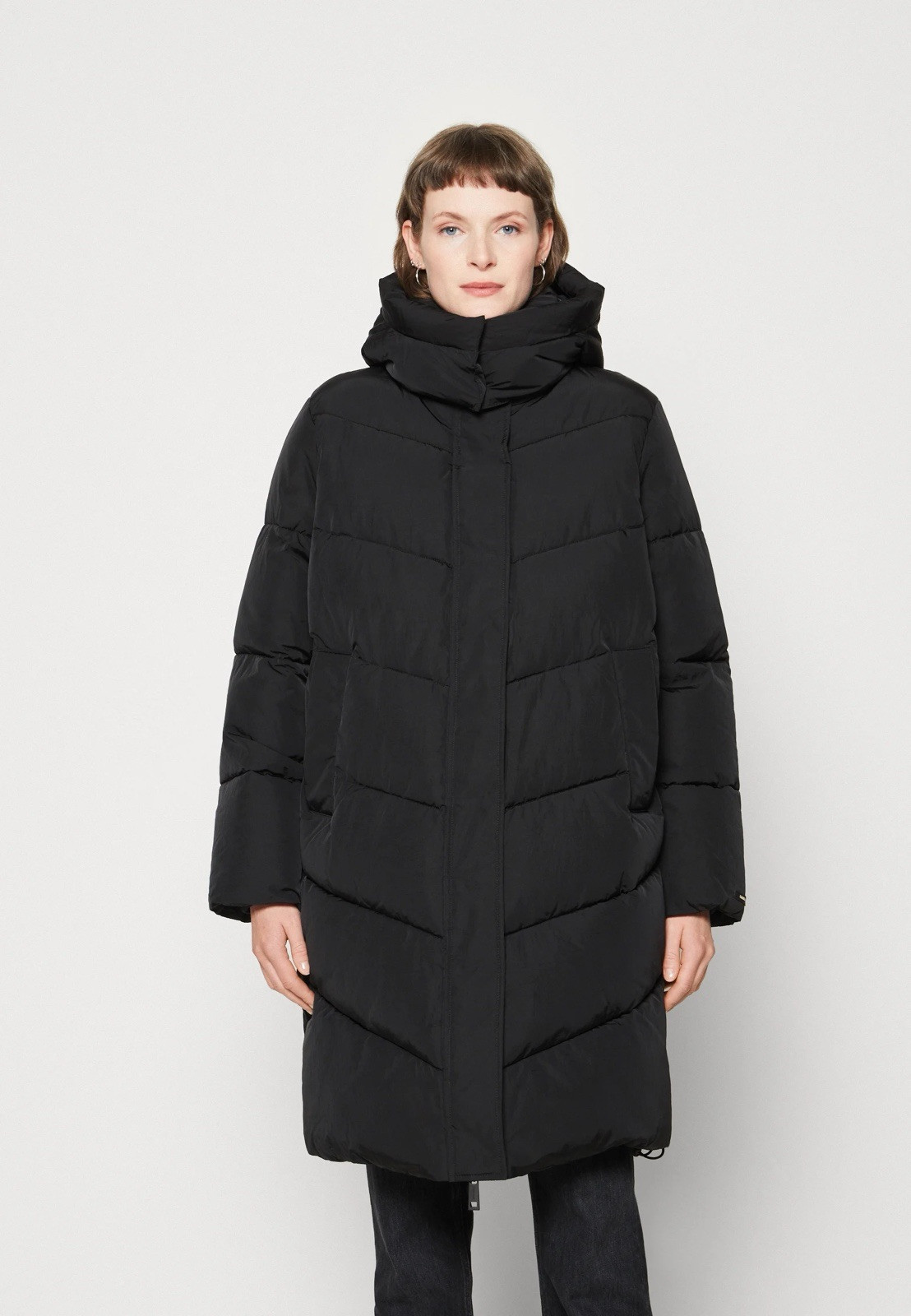 CK Calvin Klein Black Padded Puffer Coat Jacket Mid Length - Size XL - RRP £260
