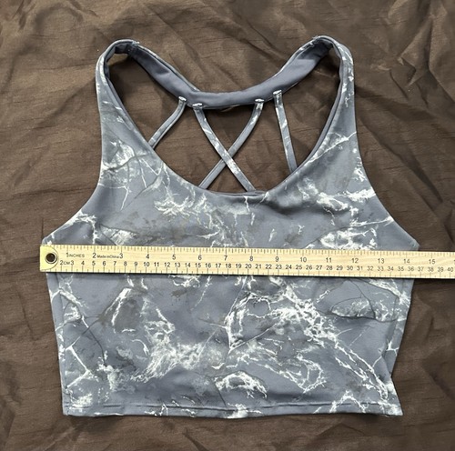 Victoria's Secret VS PINK Gray Marble Strappy Crop Top Sports Bralette M - Picture 4 of 8