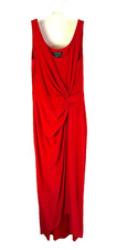 New Lauren Ralph Lauren Womens 8 Ruched Sleeveless Maxi Dress Orange